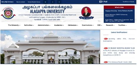 Official Website of Alagappa University .